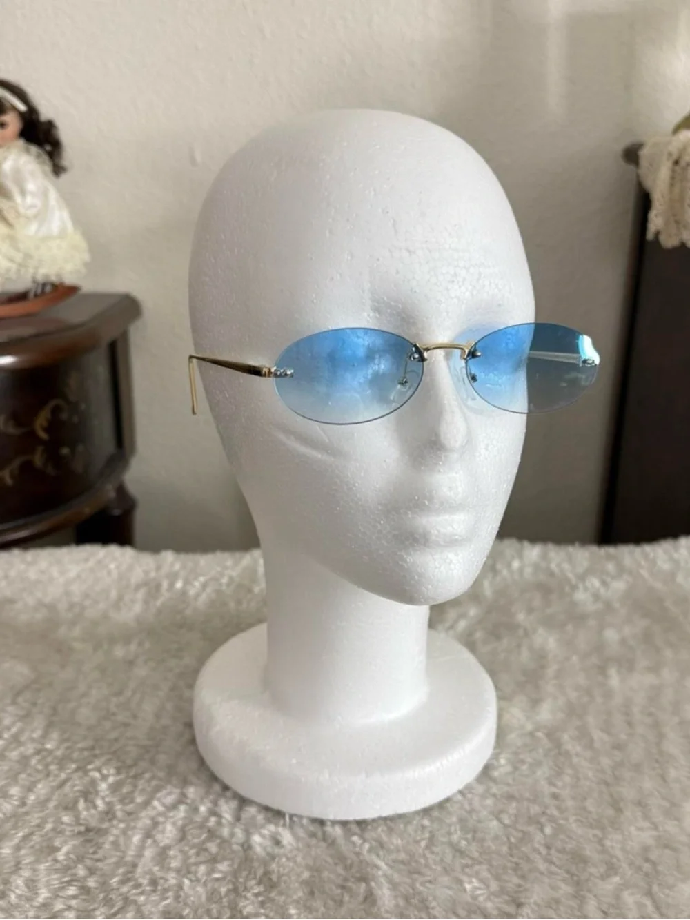 brand new without tags grunge light blue sunglasses